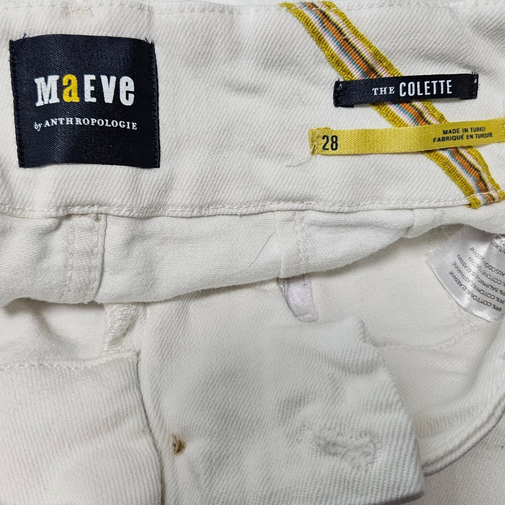 Maeve Anthropologie The Colette White Wide Leg Cropped Pants Womens Size 28 - Picture 7 of 9